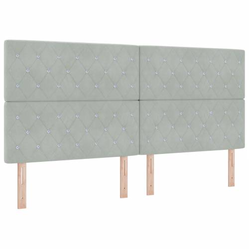 Box Spring krevet s madracem svjetlosiva 200x200 cm baršun Cijena