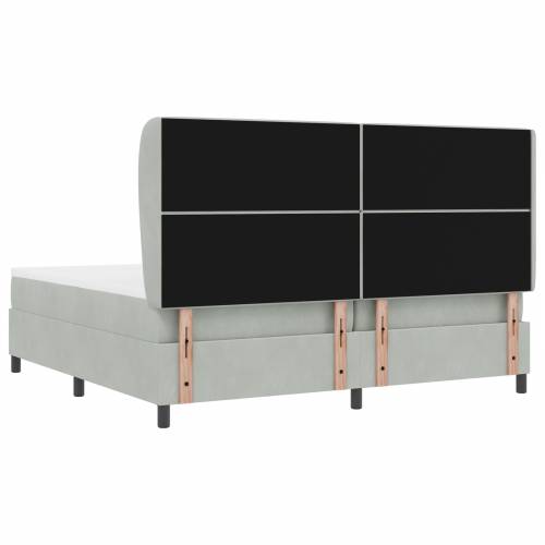 Box Spring krevet s madracem svjetlosiva 200x200 cm baršun Cijena