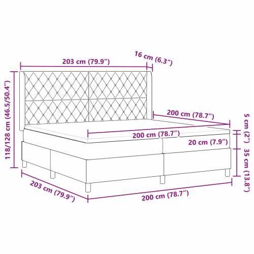Box Spring krevet s madracem svjetlosiva 200x200 cm baršun Cijena