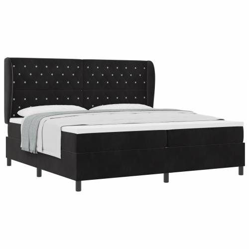 Box Spring Krevet s Madracem Crna 200x200 cm Baršun Cijena
