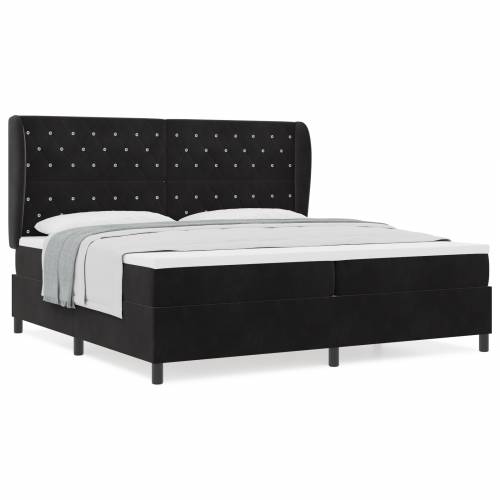 Box Spring Krevet s Madracem Crna 200x200 cm Baršun Cijena