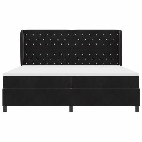 Box Spring Krevet s Madracem Crna 200x200 cm Baršun Cijena
