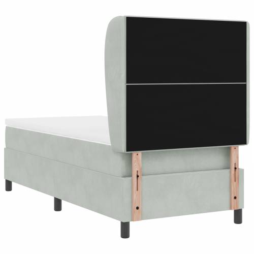 Krevet s uzglavljem i madracem Svjetlosiva 80x200 cm Baršun Cijena