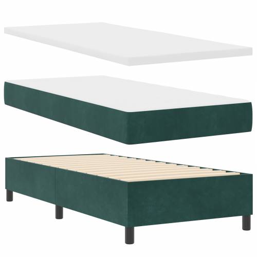 Krevet s box springom i madracem tamnozelene boje 90x190 cm od baršuna Cijena