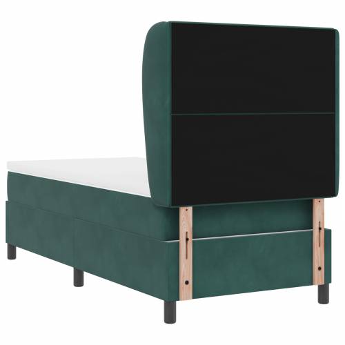 Krevet s box springom i madracem tamnozelene boje 90x190 cm od baršuna Cijena