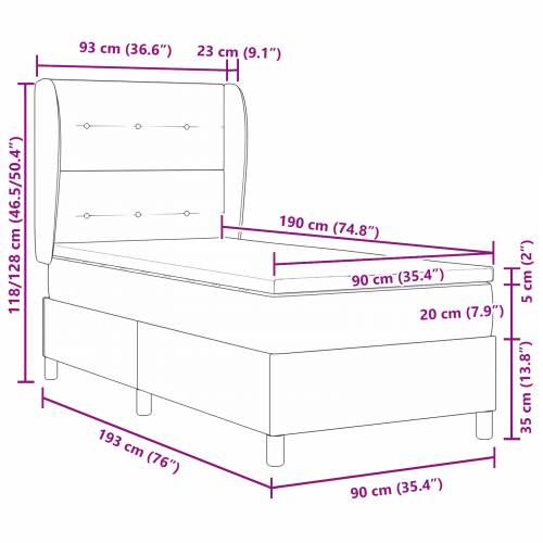 Krevet s box springom i madracem tamnozelene boje 90x190 cm od baršuna Cijena