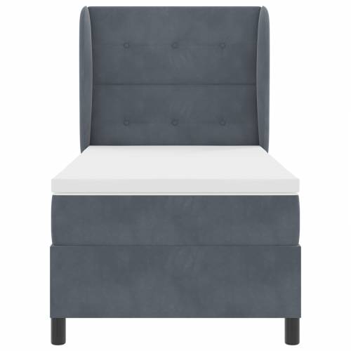 Box Spring Krevet s Madracem Tamno Sivi 100x200 cm Baršun Cijena