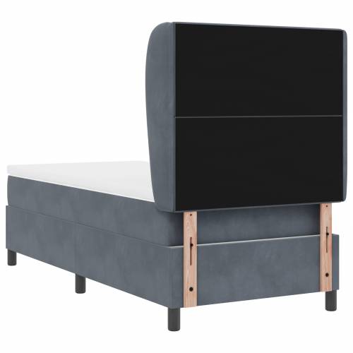Box Spring Krevet s Madracem Tamno Sivi 100x200 cm Baršun Cijena
