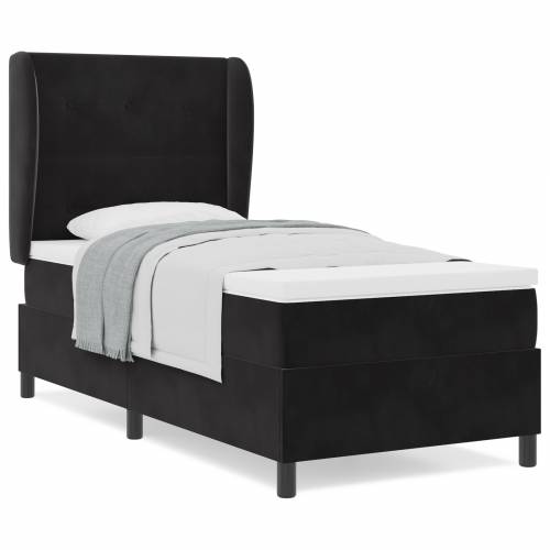 Box Spring Krevet s Madracem Crna 100x200 cm Baršun Cijena