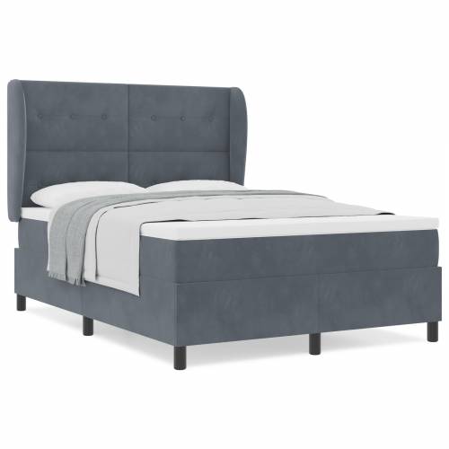Box Spring Krevet s Madracem Tamnosiva 140x190 cm Baršun Cijena