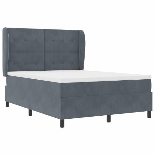 Box Spring Krevet s Madracem Tamnosiva 140x190 cm Baršun Cijena