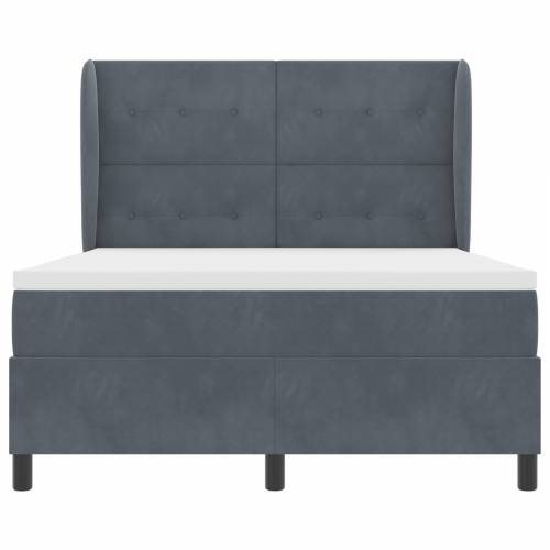 Box Spring Krevet s Madracem Tamnosiva 140x190 cm Baršun Cijena
