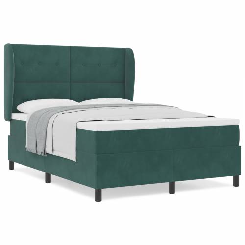 Box Spring Krevet s Madracem Tamnozelena 140x190 cm Baršun Cijena