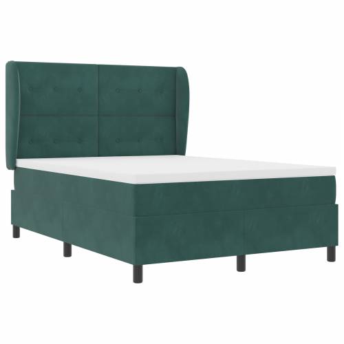 Box Spring Krevet s Madracem Tamnozelena 140x190 cm Baršun Cijena