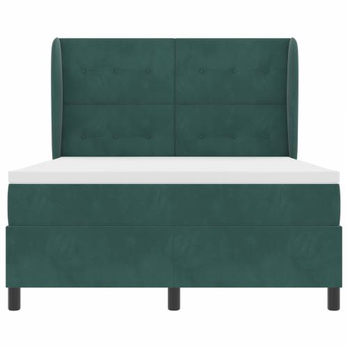 Box Spring Krevet s Madracem Tamnozelena 140x190 cm Baršun Cijena