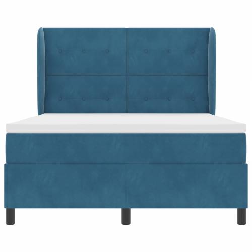 Box Spring Krevet s Madracem Tamno Plava 140x190 cm Baršun Cijena