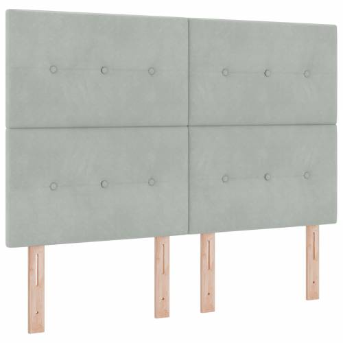 Box Spring Krevet s Madracem u Svjetlosivoj, 140x200 cm, Baršun Cijena