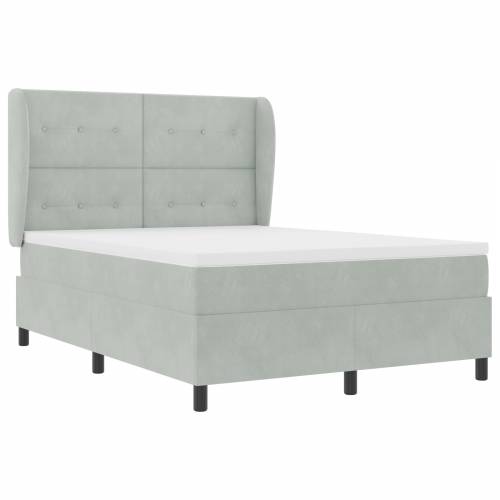 Box Spring Krevet s Madracem u Svjetlosivoj, 140x200 cm, Baršun Cijena