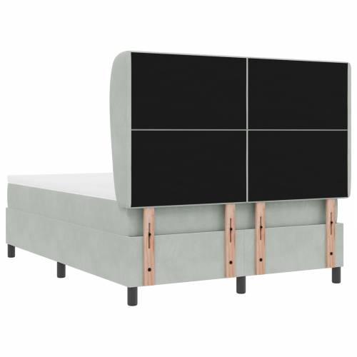 Box Spring Krevet s Madracem u Svjetlosivoj, 140x200 cm, Baršun Cijena