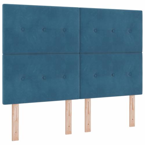 Box Spring Krevet s Madracem Tamnoplavi 140x200 cm Baršun Cijena