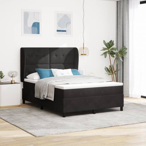 Box Spring Krevet s Madracem Crni 160x200 cm Baršun Cijena
