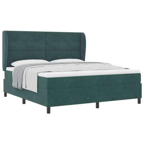 Box Spring Krevet s Madracem Tamno Zelena 180x200 cm Baršun Cijena