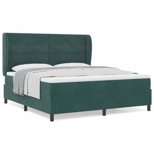 Box Spring Krevet s Madracem Tamno Zelena 180x200 cm Baršun Cijena