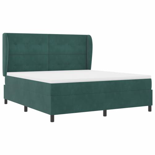 Box Spring Krevet s Madracem Tamno Zelena 180x200 cm Baršun Cijena