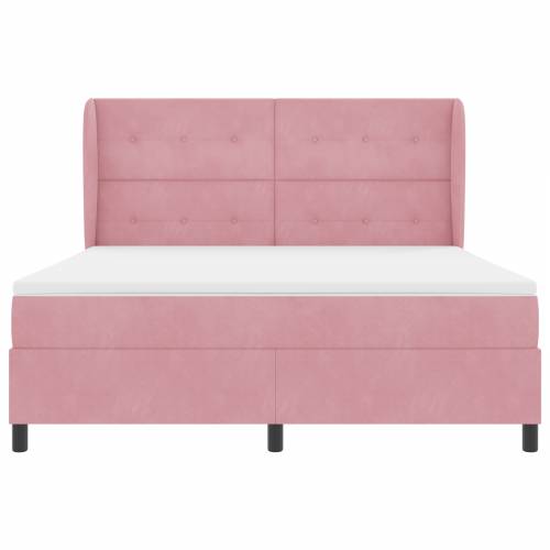 Box Spring Krevet s Madracem Ružičasta 180x200 cm Baršun Cijena