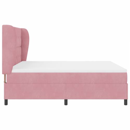 Box Spring Krevet s Madracem Ružičasta 180x200 cm Baršun Cijena