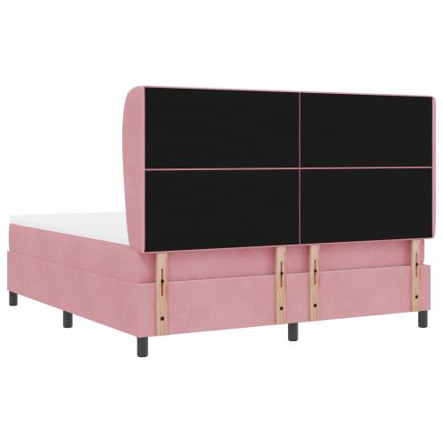 Box Spring Krevet s Madracem Ružičasta 180x200 cm Baršun Cijena