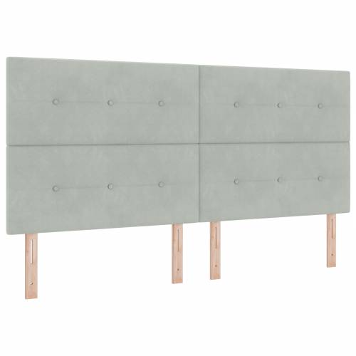 Krevet s podlogom i madracem svjetlosive boje 200x200 cm od baršuna Cijena