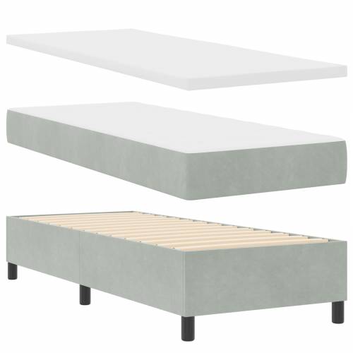 Uzglavljeni krevet s madracem svjetlosiva 80x200 cm baršun Cijena