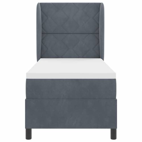 Box Spring Krevet s Madracem Tamno Siva 80x200 cm Baršun Cijena