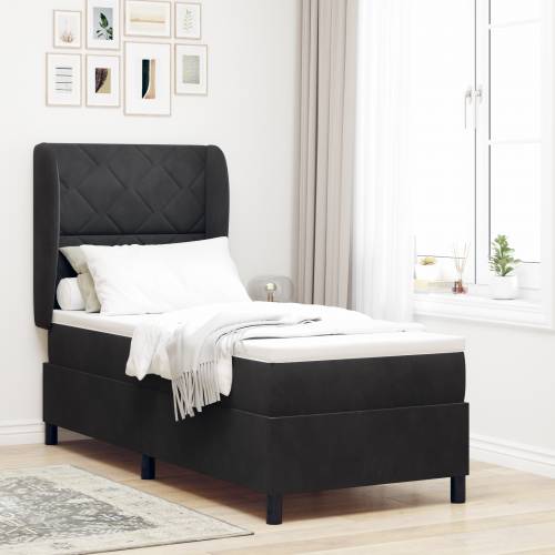 Box Spring Krevet s Madracem Crni 80x200 cm Baršun Cijena