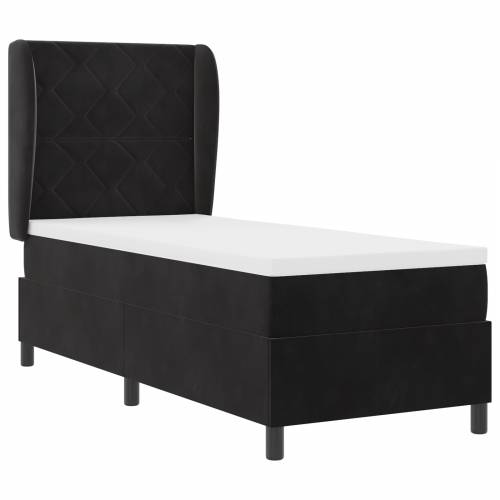 Box Spring Krevet s Madracem Crni 80x200 cm Baršun Cijena