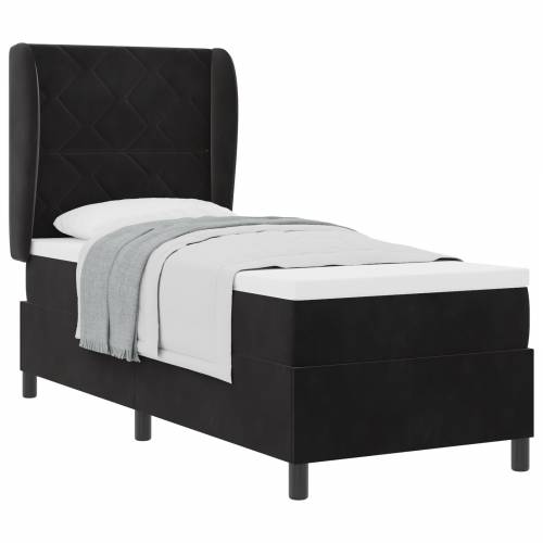 Box Spring Krevet s Madracem Crni 80x200 cm Baršun Cijena