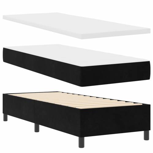 Box Spring Krevet s Madracem Crni 80x200 cm Baršun Cijena