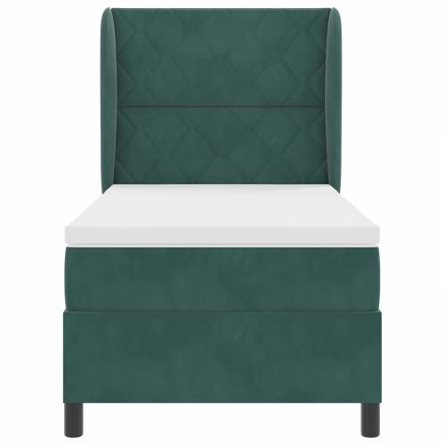 Box Spring Krevet s Madracem u Tamnozelenoj, 90x200 cm, Baršun Cijena