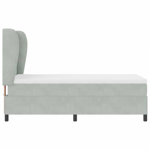 KUTIJA SPRING KREVET S MATTRESSOM Svjetlosiva 100x200 cm Baršun Cijena