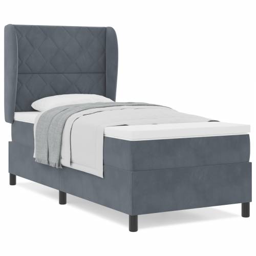 Box Spring Krevet s Madracem Tamnosivi 100x200 cm Baršun Cijena