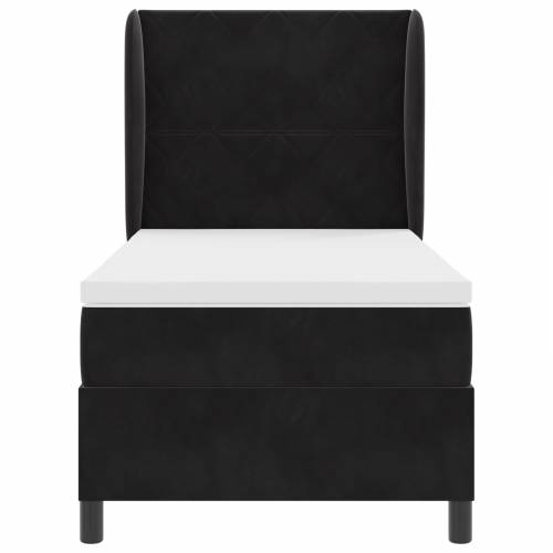 Box Spring Krevet s Madracem Crni 100x200 cm Baršun Cijena