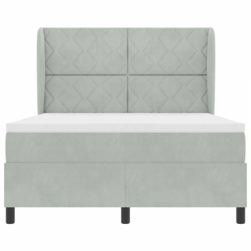 Box Spring Krevet s Madracem Svjetlosiva 140x200 cm Baršun Cijena