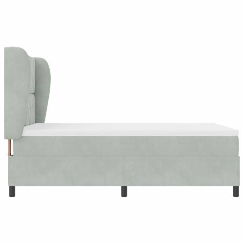 Box Spring Krevet s Madracem Svjetlosiva 140x200 cm Baršun Cijena