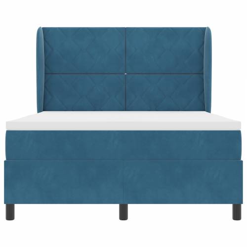 Box Spring Krevet s Madracem Tamno Plavi 140x200 cm Baršun Cijena