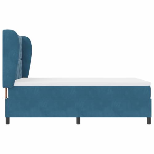 Box Spring Krevet s Madracem Tamno Plavi 140x200 cm Baršun Cijena
