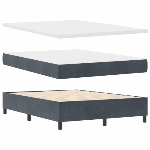 Box Spring Krevet s Madracem Tamno Sivi 160x200 cm Baršun Cijena