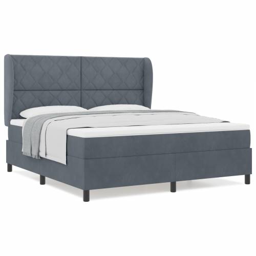 Box Spring Krevet s Madracem Tamnosivi 180x200 cm Baršun Cijena