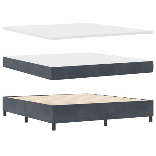 Box Spring Krevet s Madracem Tamnosivi 180x200 cm Baršun Cijena