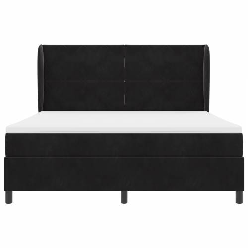 Kutna podna krevet s madracem Crna 180x200 cm Baršun Cijena
